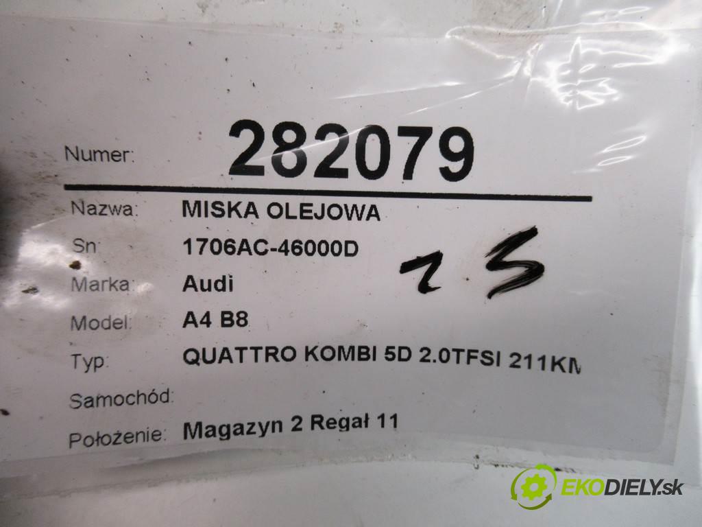 Audi A4 B8    QUATTRO KOMBI 5D 2.0TFSI 211KM 08-15  vaňa olejová CDNC (Olejové vane)