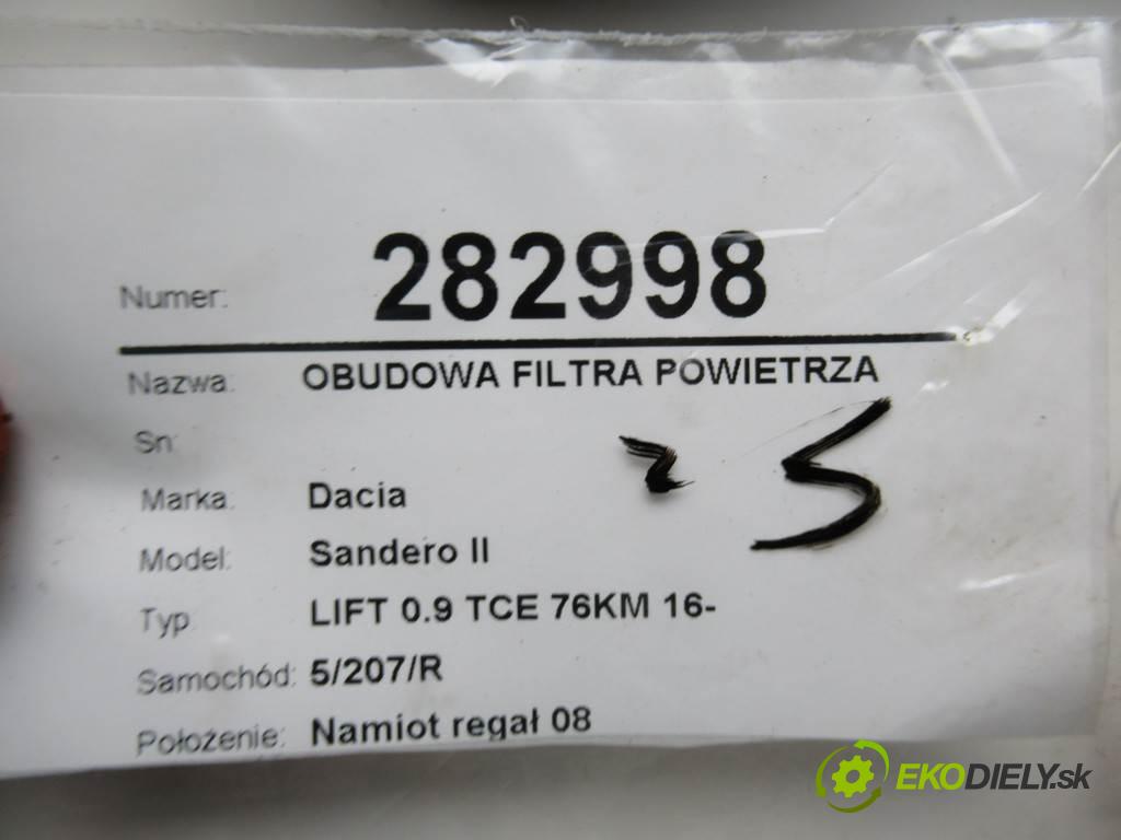 Dacia Sandero II  2017 66KW LIFT 0.9 TCE 76KM 16- 900 obal filtra vzduchu 165001258R (Kryty filtrů)