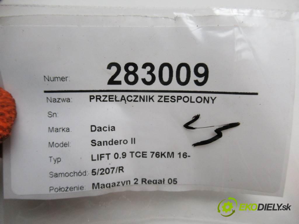 Dacia Sandero II  2017 66KW LIFT 0.9 TCE 76KM 16- 900 Prepínač kombinovaný 255671453R (Prepínače, spínače, tlačidlá a ovládače kúrenia)
