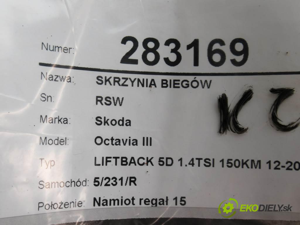 Skoda Octavia III  2016 110 kW LIFTBACK 5D 1.4TSI 150KM 12-20 1400 převodovka - RSW (Převodovky)