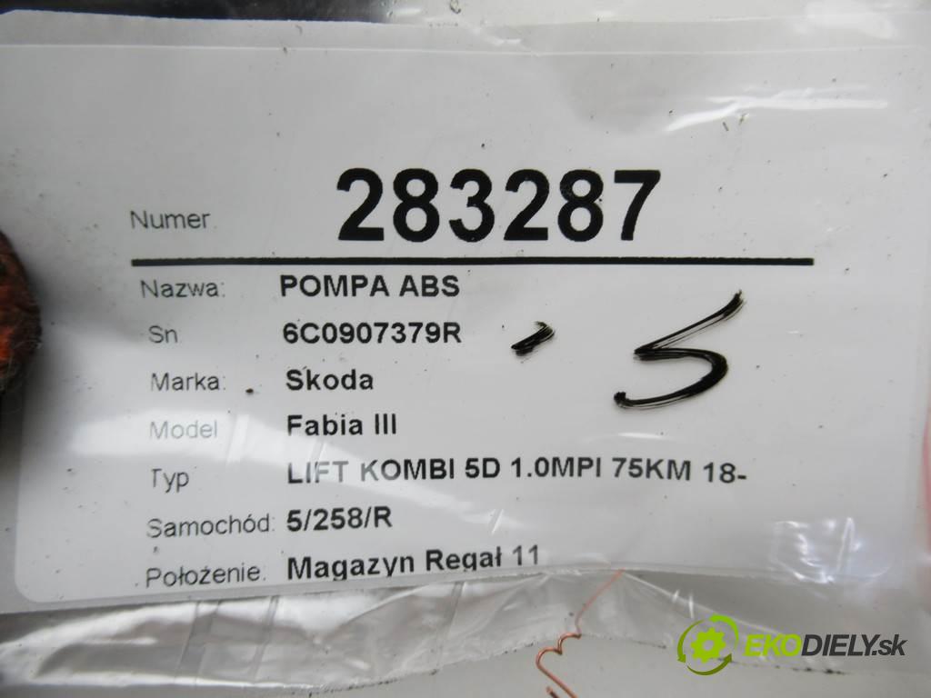 Skoda Fabia III  2018 55 kW LIFT KOMBI 5D 1.0MPI 75KM 18- 1000 Pumpa ABS 6C0907379R (Pumpy ABS)