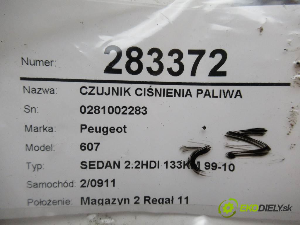 Peugeot 607  2000  SEDAN 2.2HDI 133KM 99-10 2200 Snímač tlaku paliva 0281002283 (Snímače)