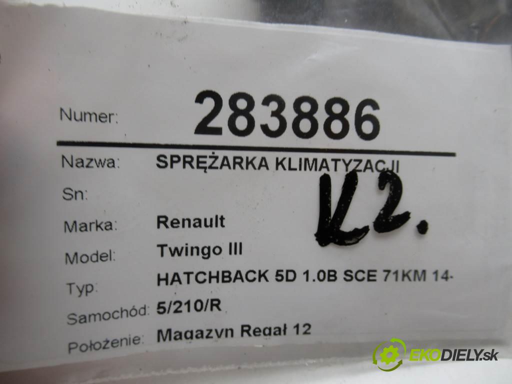 Renault Twingo III  2015 52kW HATCHBACK 5D 1.0B SCE 71KM 14-18 1000 kompresor klimatizace A4538307000 926002090R (Kompresory)