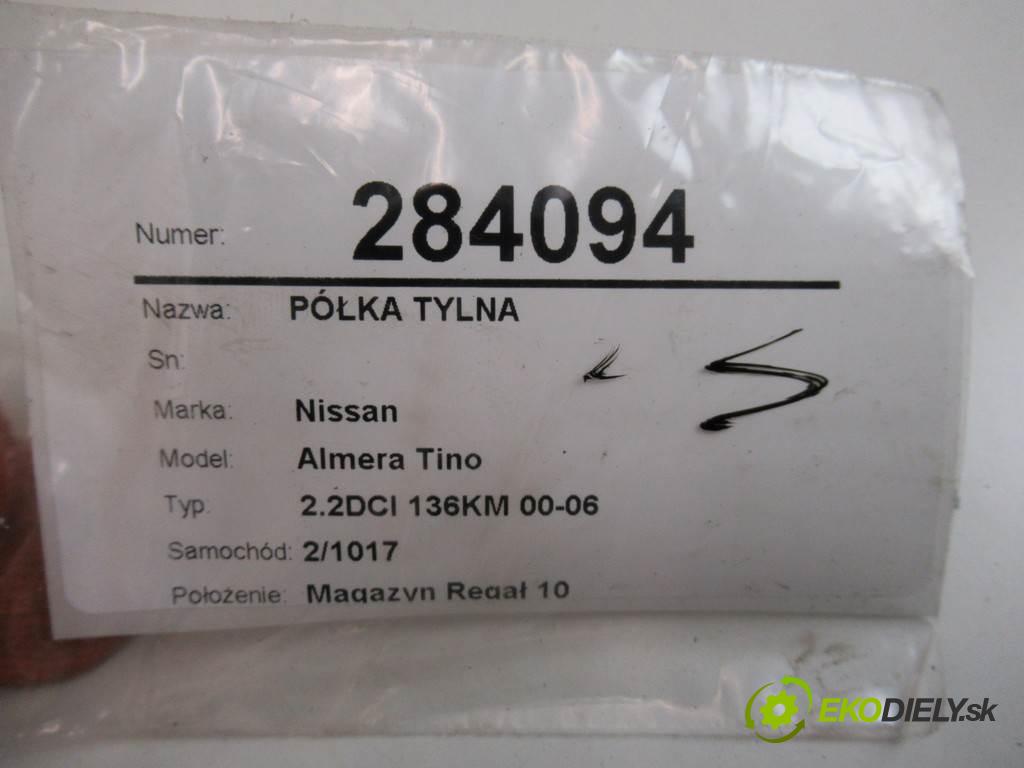 Nissan Almera Tino  2002 84kw 2.2DCI 136KM 00-06 2184 Pláto zadná  (Pláta zadné)