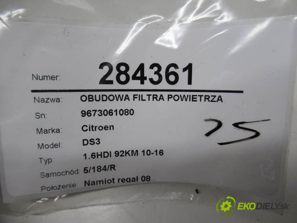 Citroen DS3  2011 68KW 1.6HDI 92KM 10-16 1560 obal filtra vzduchu 9673061080 (Kryty filtrů)
