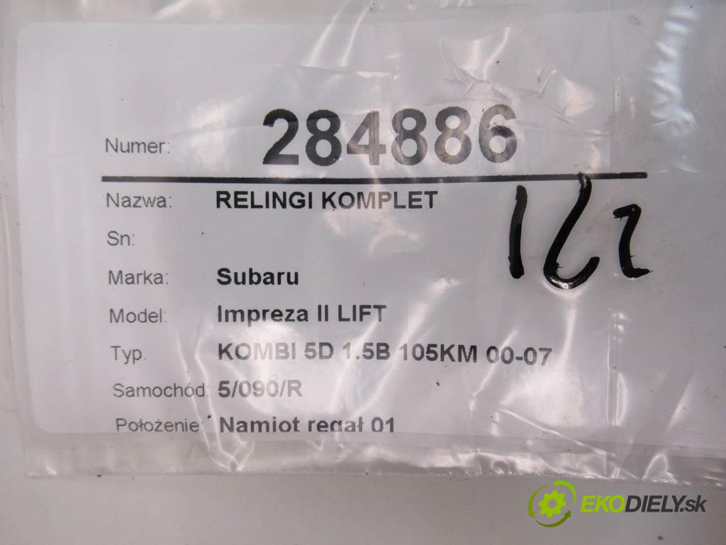 Subaru Impreza II LIFT kvalita A 
 motor 1.5B 77kW (105KM) VIN: Combi 5D Prevodovka manuálna farba rok výroba: 2007
 obdobie výroba: 2000-2007