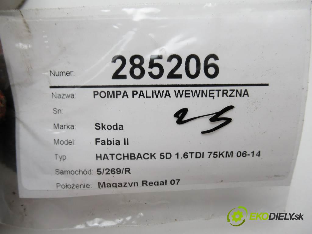 Skoda Fabia II  2014 55 kW HATCHBACK 5D 1.6TDI 75KM 06-14 1600 pumpa paliva vnitřní 6R0919050H (Palivové pumpy, čerpadla)
