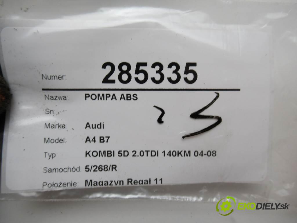 Audi A4 B7  2006 103 kW KOMBI 5D 2.0TDI 140KM 04-08 2000 Pumpa ABS 8E0614517AK 8E0910517D (Pumpy ABS)