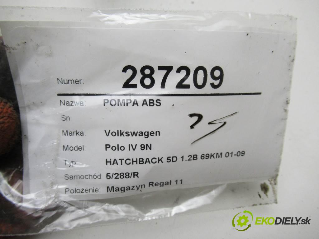 Volkswagen Polo IV 9N  2007 51 kW HATCHBACK 5D 1.2B 69KM 01-09 1200 Pumpa ABS 6Q0907379AF (Pumpy ABS)
