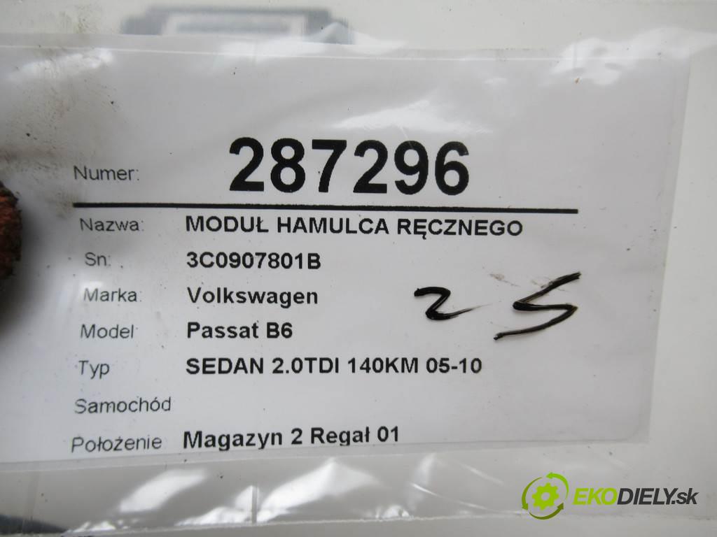 Volkswagen Passat B6    SEDAN 2.0TDI 140KM 05-10  Modul brzdy ručnej brzdy 3C0907801B