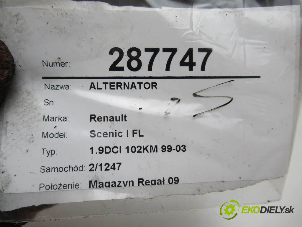 Renault Scenic I FL  2001 75 kW 1.9DCI 102KM 99-03 1900 Alternátor SG10B019 (Alternátory)