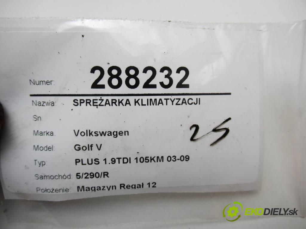 Volkswagen Golf V  2008 77KW PLUS 1.9TDI 105KM 03-09 1896 kompresor klimatizace  (Kompresory)