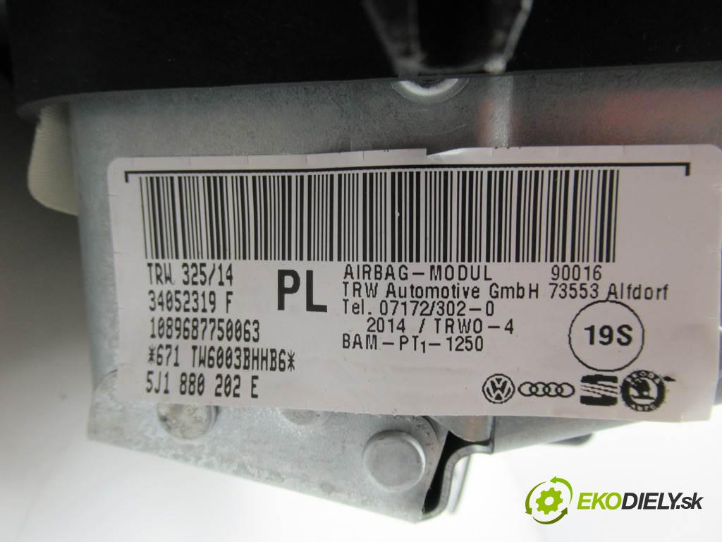 Skoda Fabia II  2014 63 kW HATCHBACK 5D 1.4B 86KM 07-14 1400 AirBag spolujezdce 5J1880202E (Airbagy)