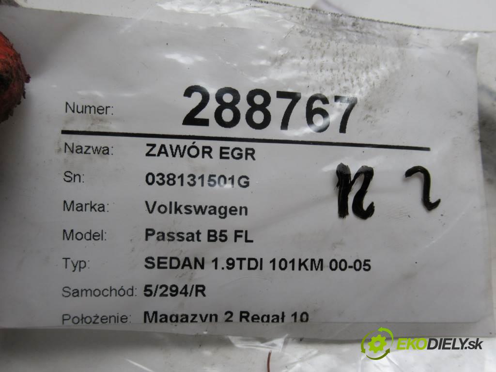 Volkswagen Passat B5 FL  2001 74KW SEDAN 1.9TDI 101KM 00-05 1900 Ventil EGR 038131501G (EGR ventily)