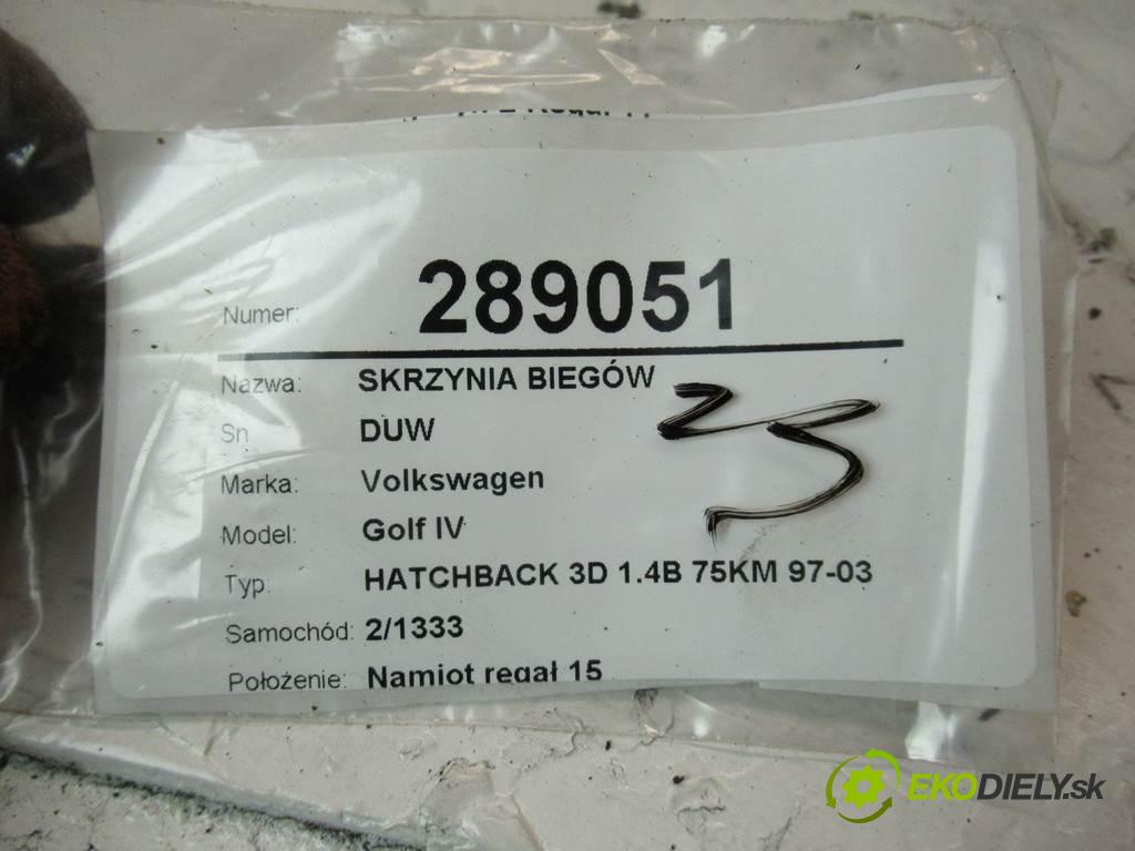 Volkswagen Golf IV  1999 55kw HATCHBACK 3D 1.4B 75KM 97-03 1400 Prevodovka DUW (Prevodovky)