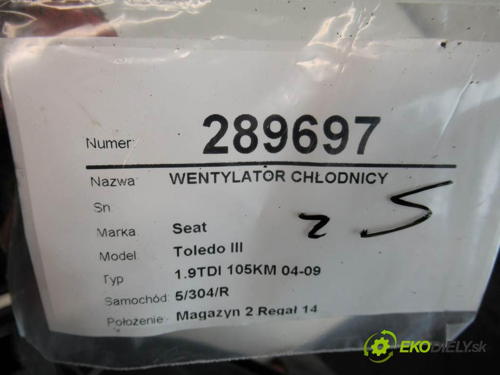 Seat Toledo III  2007 77 kW 1.9TDI 105KM 04-09 1900 Ventilátor chladiča 1K0959455EF (Ventilátory)