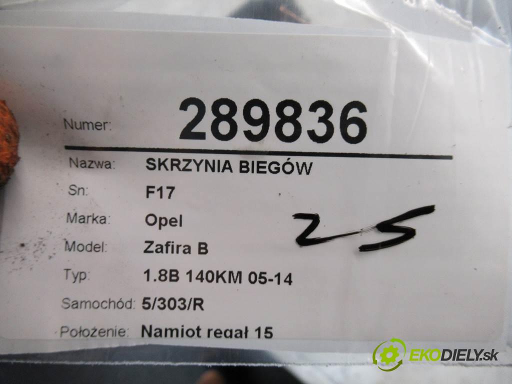 Opel Zafira B  2006 193 kW 1.8B 140KM 05-14 1800 převodovka F17 U4C394 (Převodovky)