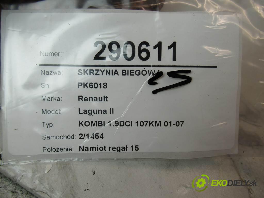 Renault Laguna II  2002 79kw KOMBI 1.9DCI 107KM 01-07 1900 Prevodovka PK6018 (Prevodovky)