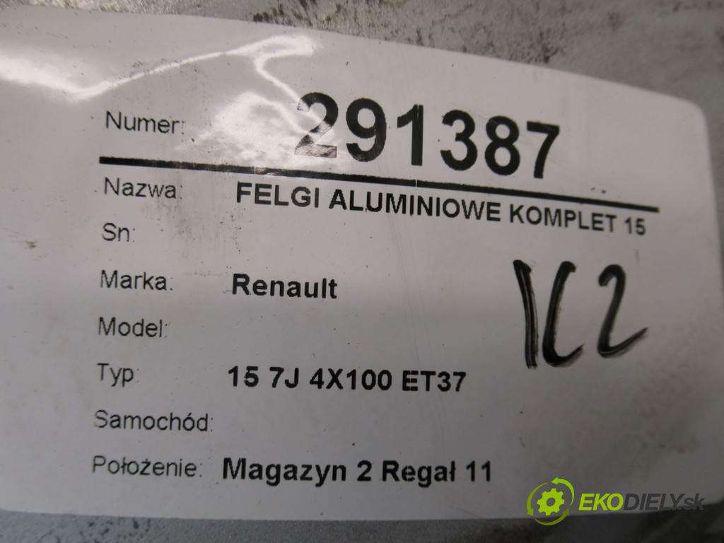 Renault     15 7J 4X100 ET37  disky hliníkové 15  (Hliníkové)