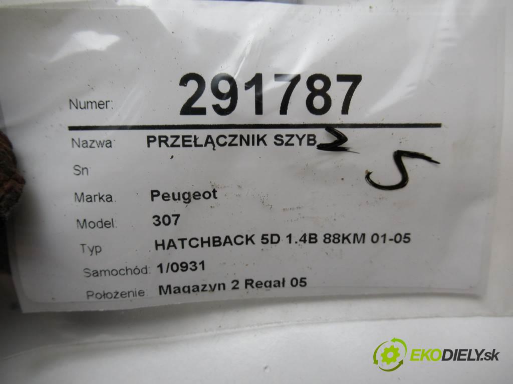 Peugeot 307  2004 65 kW HATCHBACK 5D 1.4B 88KM 01-05 1400 Prepínač okien  (Prepínače, spínače, tlačidlá a ovládače kúrenia)