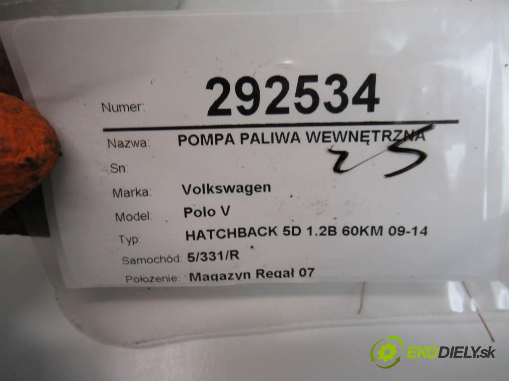 Volkswagen Polo V  2010 51 kW HATCHBACK 5D 1.2B 60KM 09-14 1200 Pumpa paliva vnútorná 6R0919051 (Palivové pumpy, čerpadlá, plaváky)
