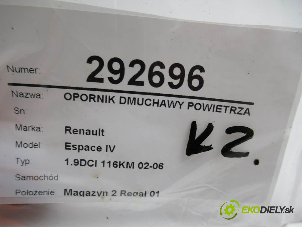 Renault Espace IV    1.9DCI 116KM 02-06  Odpor, rezistor kúrenia vzduchu 52492365 (Odpory (rezistory) kúrenia)