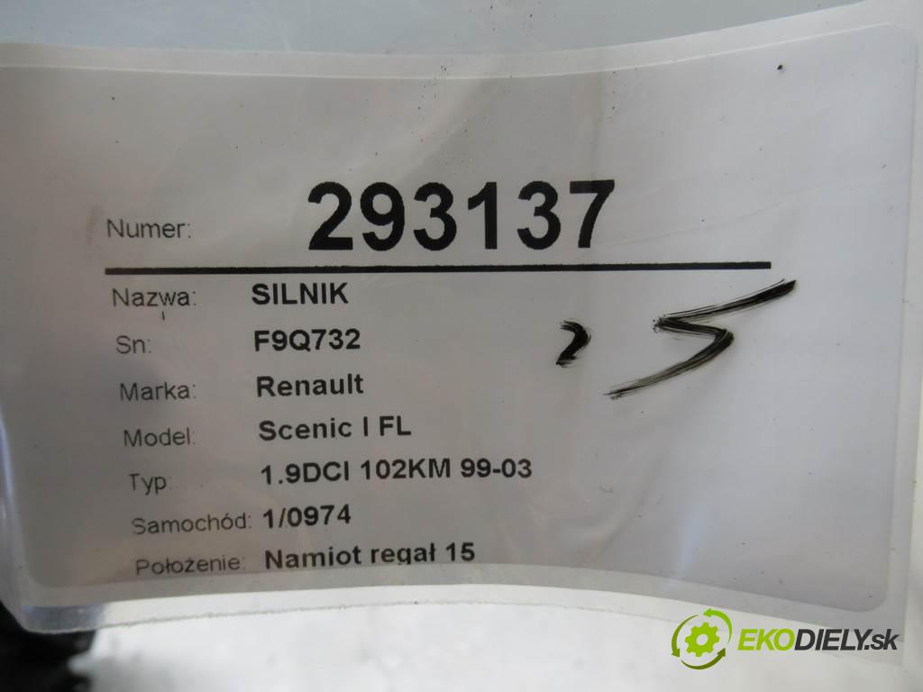 Renault Scenic I FL  2002 75 kW 1.9DCI 102KM 99-03 1900 motor F9Q732 (Motory (kompletní))