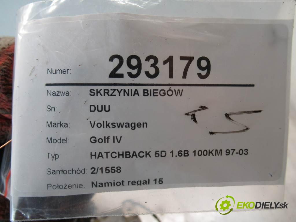 Volkswagen Golf IV  1998 74 kW HATCHBACK 5D 1.6B 100KM 97-03 1600 Prevodovka DUU (Prevodovky)