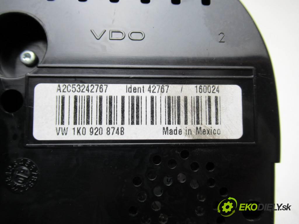 Volkswagen Golf V  2009 77 kW KOMBI 1.9TDI 105KM 03-09 1900 Prístrojovka 1K0920874B (Prístrojové dosky, displeje)