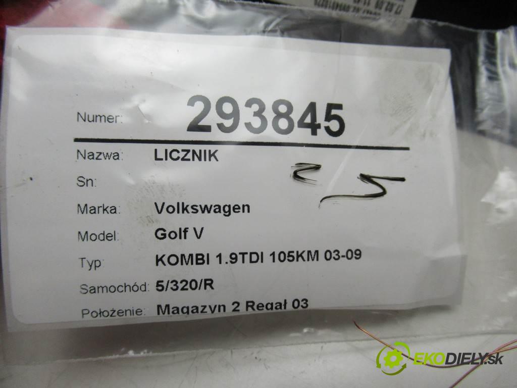 Volkswagen Golf V  2009 77 kW KOMBI 1.9TDI 105KM 03-09 1900 Prístrojovka 1K0920874B (Prístrojové dosky, displeje)