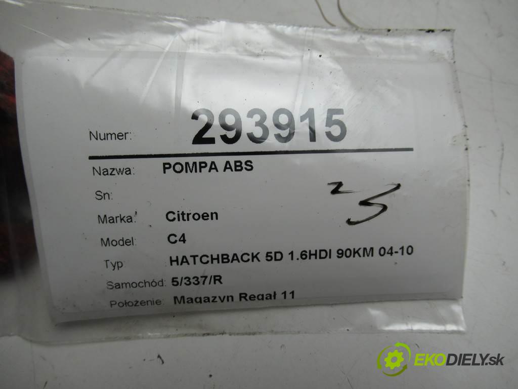 Citroen C4  2005 66 kW HATCHBACK 5D 1.6HDI 90KM 04-10 1600 Pumpa ABS 9659457180 0265800395 (Pumpy ABS)