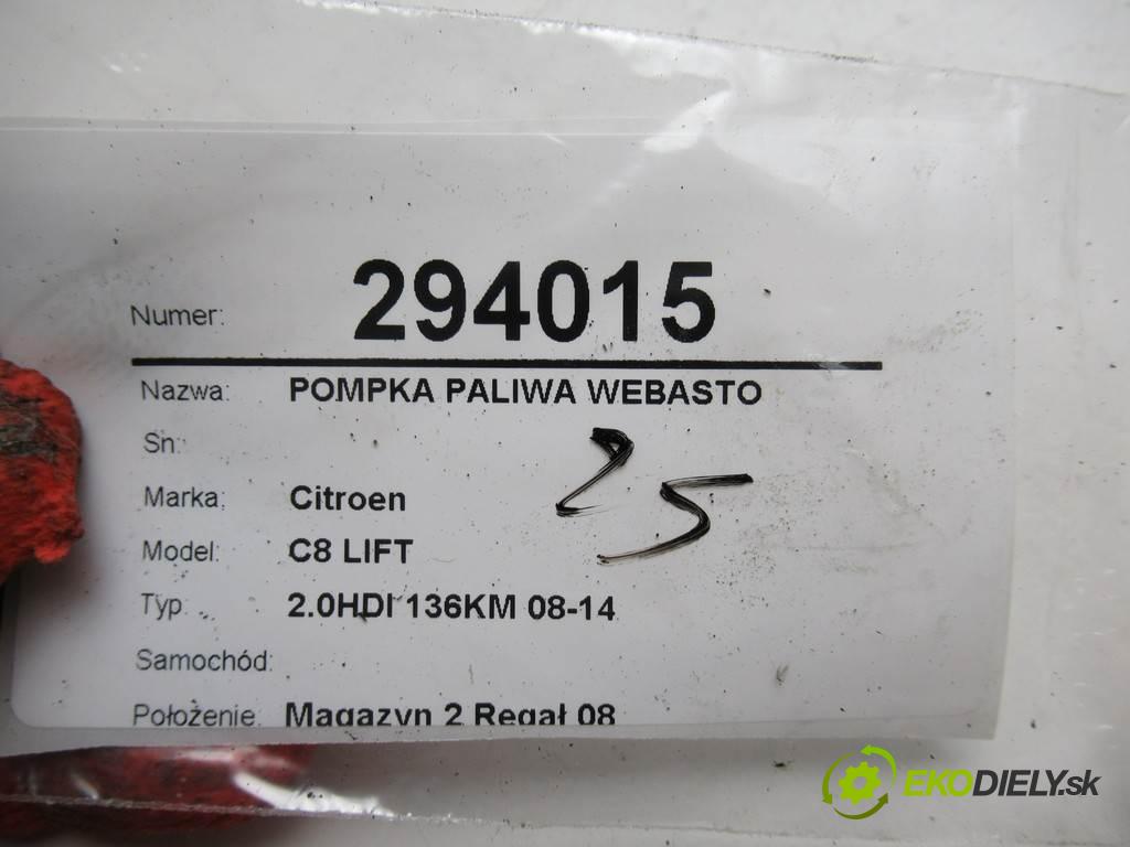 Citroen C8 LIFT    2.0HDI 136KM 08-14  motorek paliva Webasto 9012868C (Webasto ohřívače)
