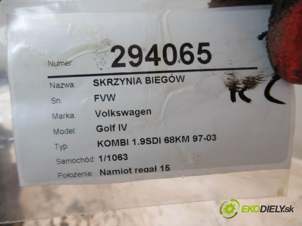 Volkswagen Golf IV  2000 50 kW KOMBI 1.9SDI 68KM 97-03 1900 Prevodovka FVW (Prevodovky)