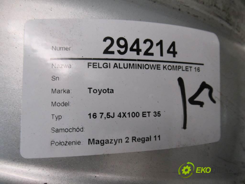 Toyota     16 7,5J 4X100 ET 35  disky hliníkové 16  (Hliníkové)