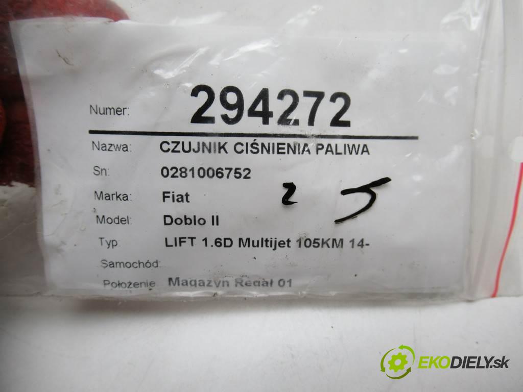Fiat Doblo II    LIFT 1.6D Multijet 105KM 14-  snímač tlaku paliva 0281006752 55269777 (Snímače)