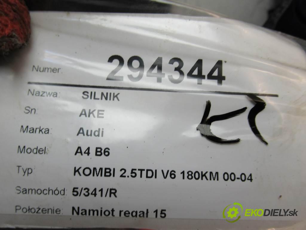 Audi A4 B6  2002 132 kW KOMBI 2.5TDI V6 180KM 00-04 2500 Motor AKE (Motory (kompletné))