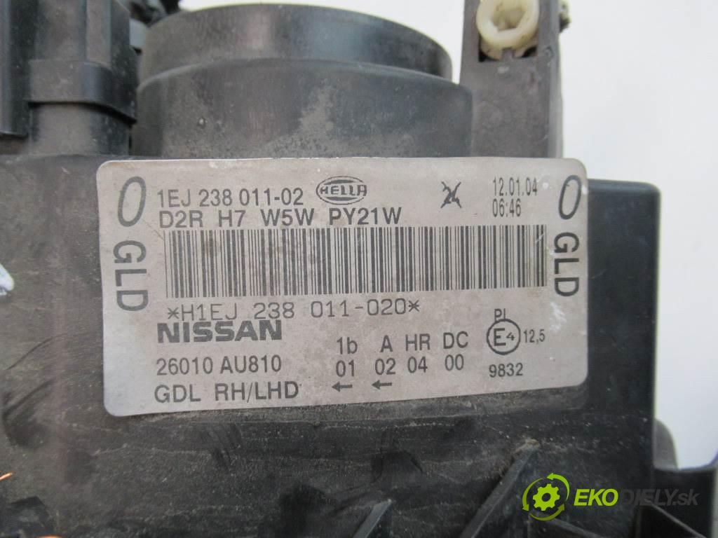 Nissan Primera P12  2002 85 kW KOMBI 1.8B 115KM 01-07 1800 světlomet pravý 26010AU810