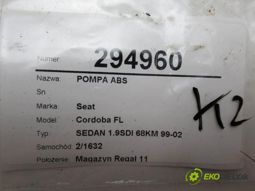 Seat Cordoba FL  2000 50 kW SEDAN 1.9SDI 68KM 99-02 1900 Pumpa ABS 6X0614117 6X0907379B (Pumpy ABS)