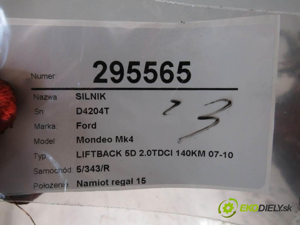 Ford Mondeo Mk4  2007 103 kW LIFTBACK 5D 2.0TDCI 140KM 07-10 2000 motor D4204T (Motory (kompletní))