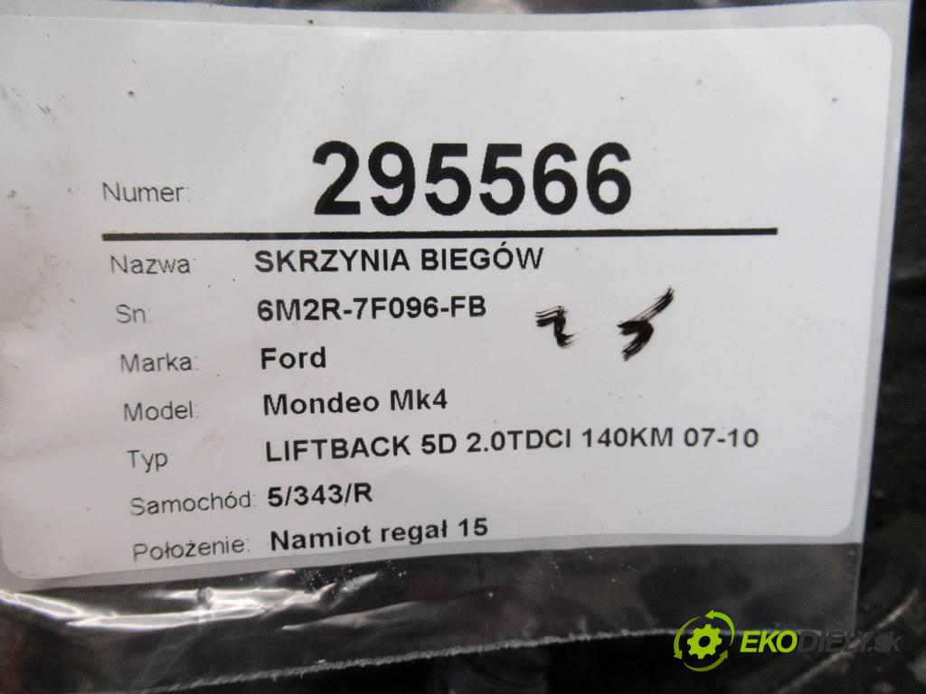 Ford Mondeo Mk4  2007 103 kW LIFTBACK 5D 2.0TDCI 140KM 07-10 2000 převodovka 6M2R-7F096-FB (Převodovky)