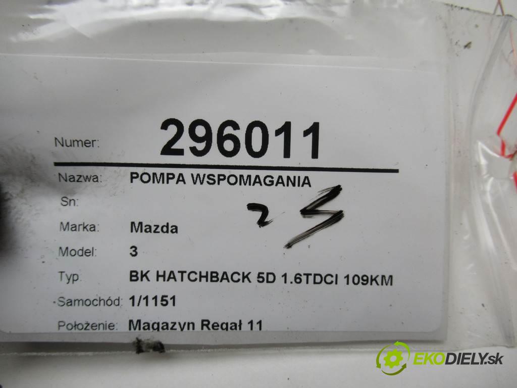 Mazda 3  2004 80 kW BK HATCHBACK 5D 1.6TDCI 109KM 03-09 1600 Pumpa servočerpadlo  (Servočerpadlá, pumpy riadenia)