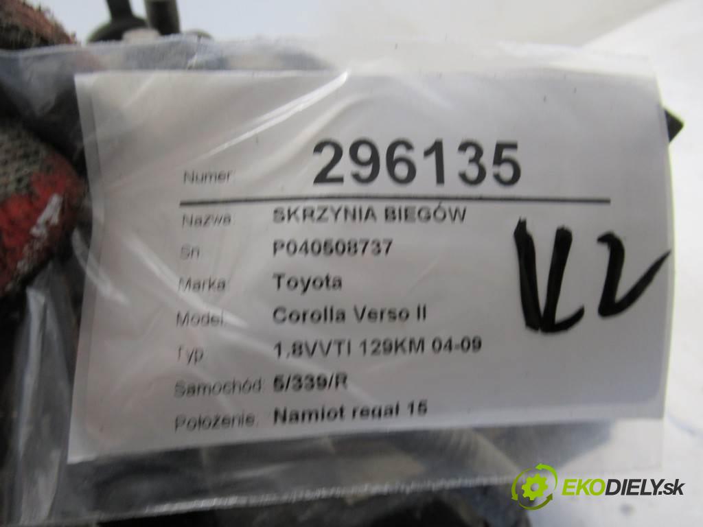Toyota Corolla Verso II  2004 95 kW 1.8VVTI 129KM 04-09 1800 převodovka P040508737 (Převodovky)