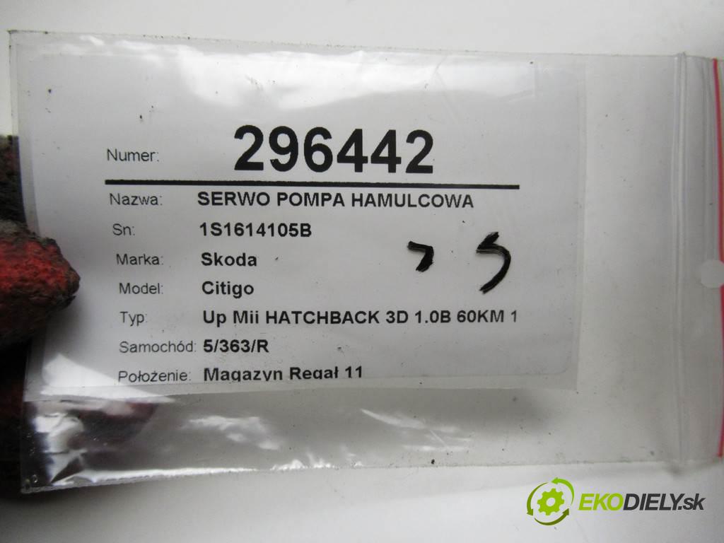 Skoda Citigo  2013 44 kW Up Mii HATCHBACK 3D 1.0B 60KM 11-19 1000 posilovač pumpa brzdová 1S1614105B (Posilovače brzd)