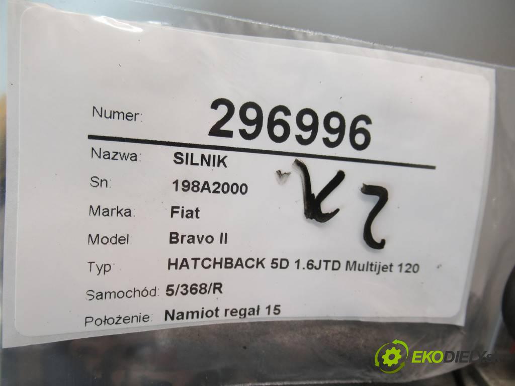 Fiat Bravo II  2010 88 kW HATCHBACK 5D 1.6JTD Multijet 120KM 07-14 1600 motor 198A2000 (Motory (kompletní))