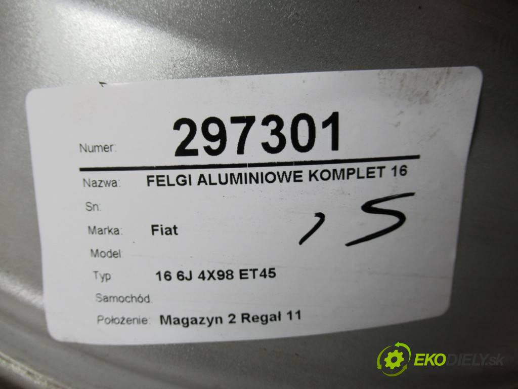 Fiat     16 6J 4X98 ET45  disky hliníkové 16  (Hliníkové)