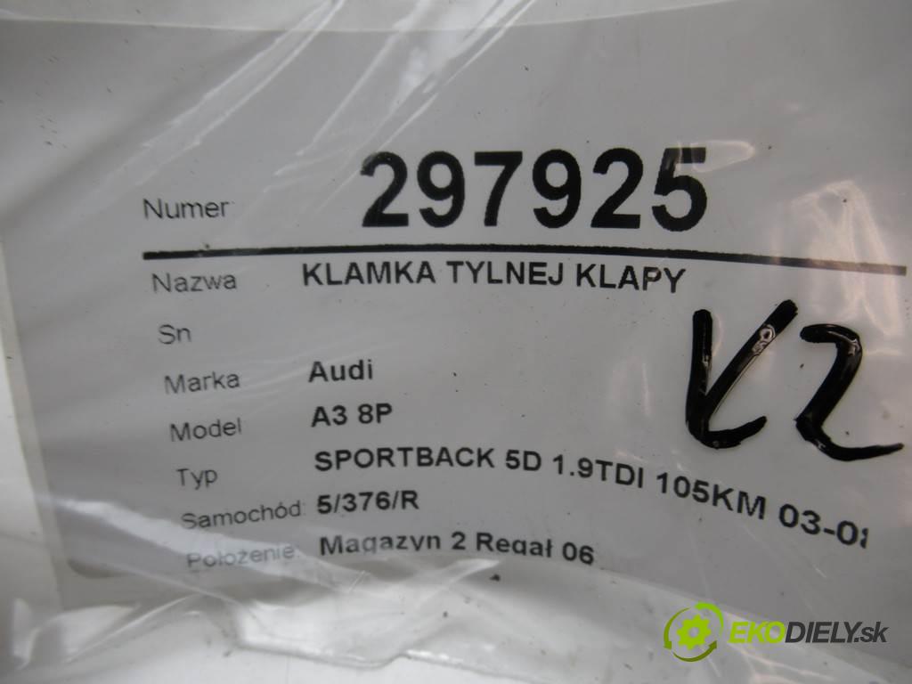 Audi A3 8P  2008 77 kW SPORTBACK 5D 1.9TDI 105KM 03-08 1900 Kľučka zad dverí 8P4827574