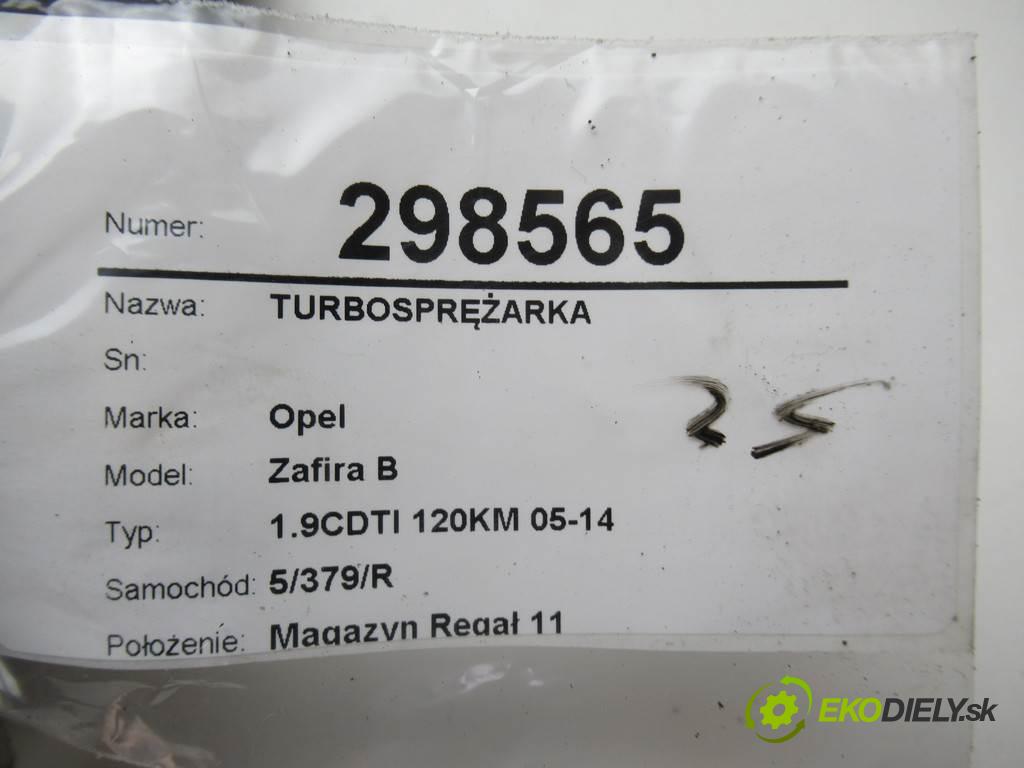 Opel Zafira B  2006  1.9CDTI 120KM 05-14 1900 Turbodúchadlo,turbo 55196859 (Turbodúchadlá (kompletné))