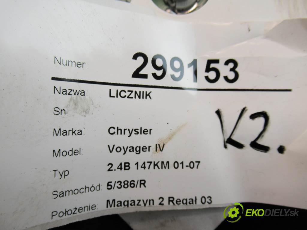 Chrysler Voyager IV  2006 108 kW 2.4B 147KM 01-07 2500 Prístrojovka P05082410AH (Prístrojové dosky, displeje)