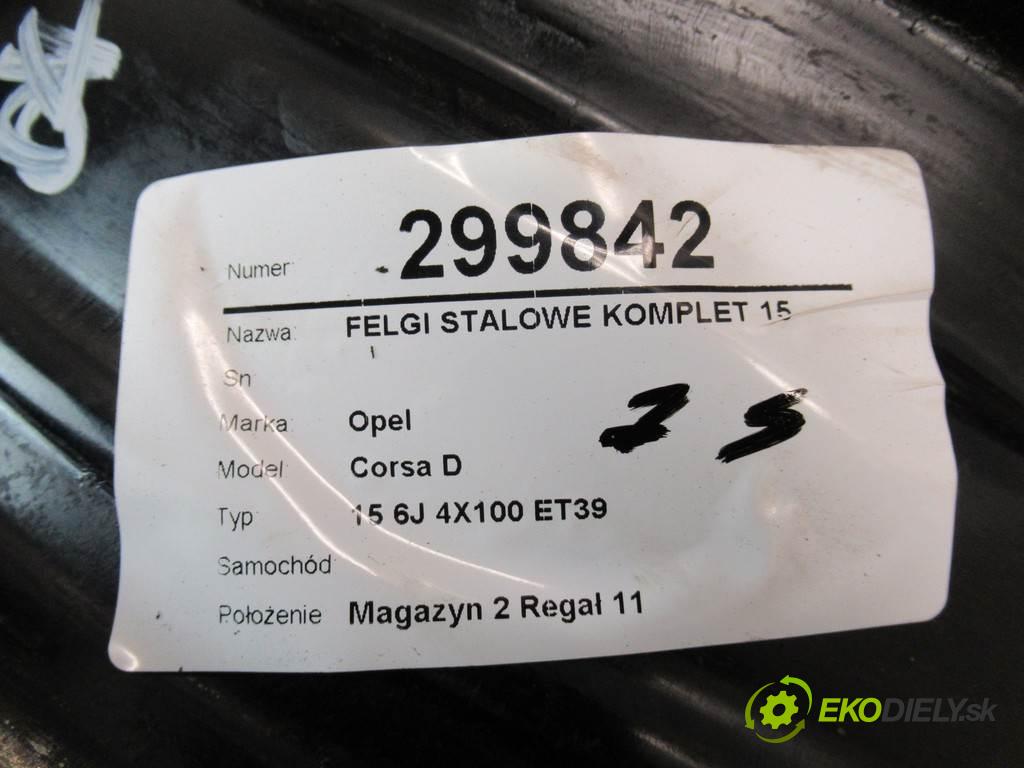Opel Corsa D     15 6J 4X100 ET39  disky plechové 15  (Plechové)