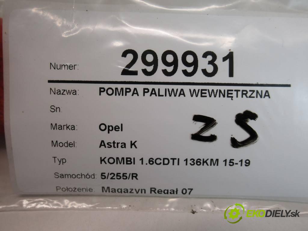 Opel Astra K  2017  KOMBI 1.6CDTI 136KM 15-19 1600 Pumpa paliva vnútorná 13509662 (Palivové pumpy, čerpadlá, plaváky)